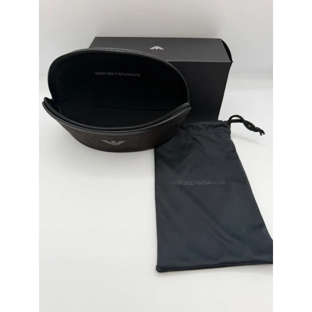 Emporio Armani Sunglasses Case Box & Pouch Set Authentic Black EUC Zip Case